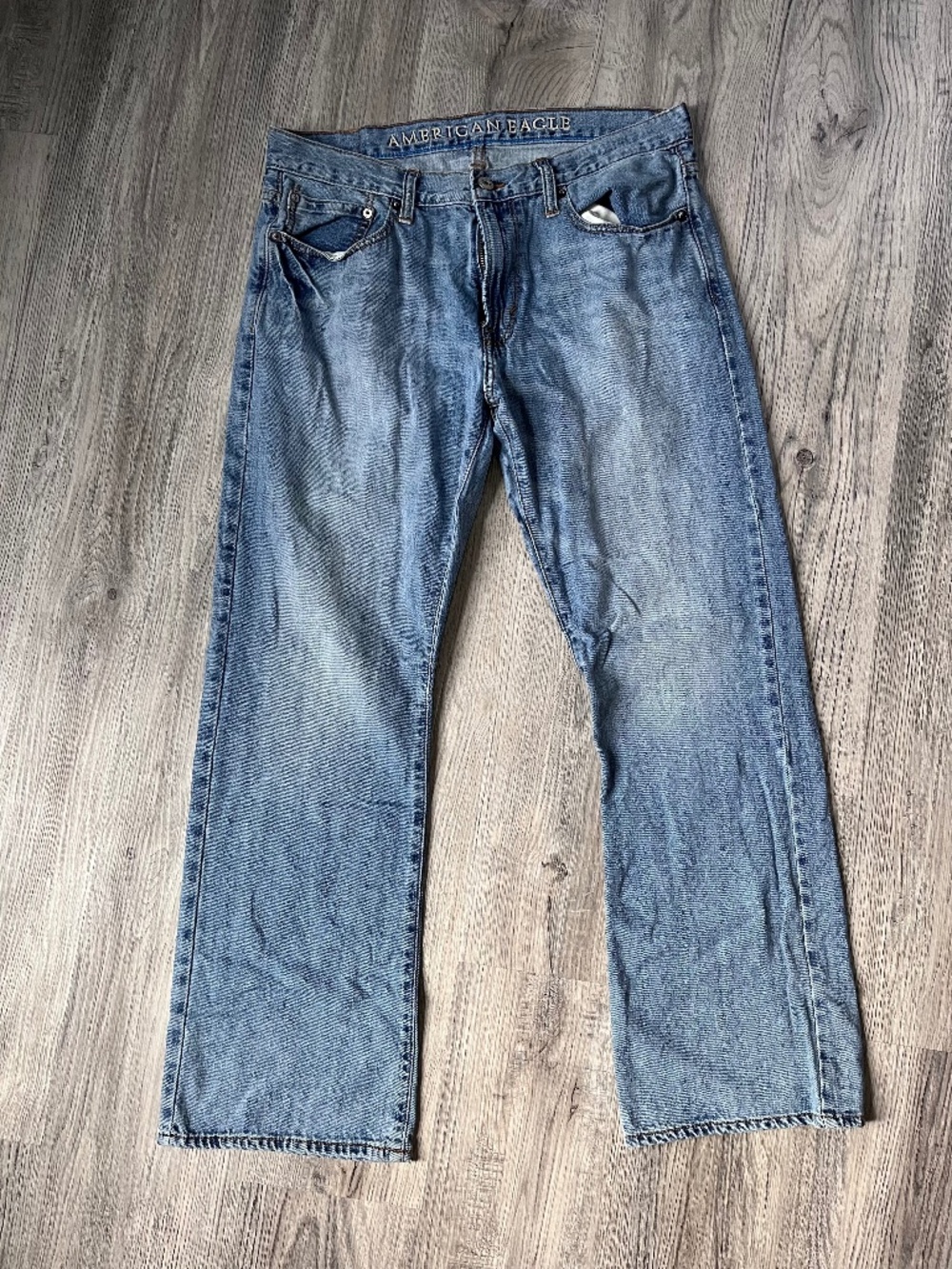 American Eagle Jeans Mens 34x32 Blue Denim Original Boot Cut 100% cotton